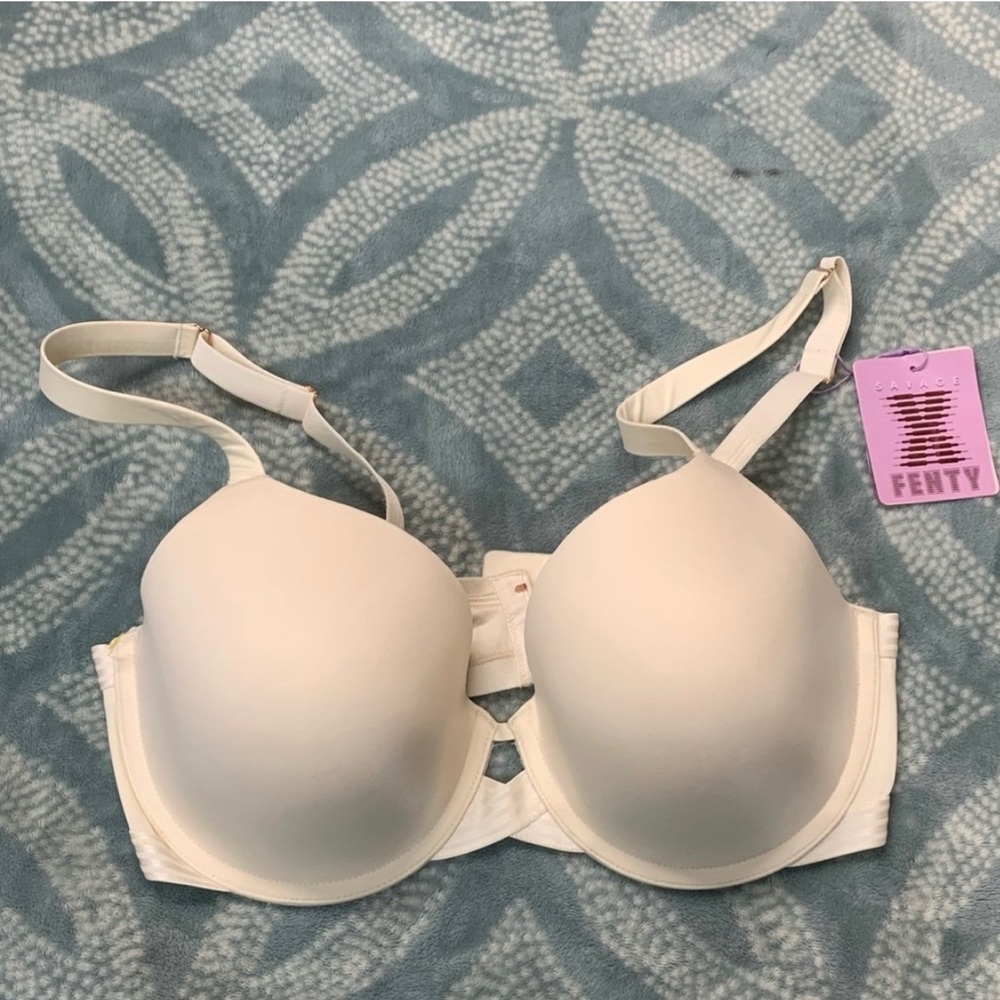 Savage X Fenty hook closure cream T-shirt bra